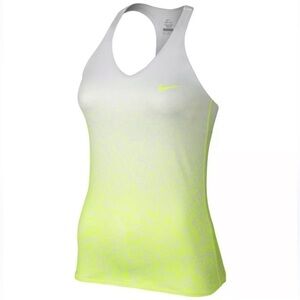 Nike Women’s Advantage Dri-Fit White/Neon Green Y Tennis Gym Sport Tank Medium